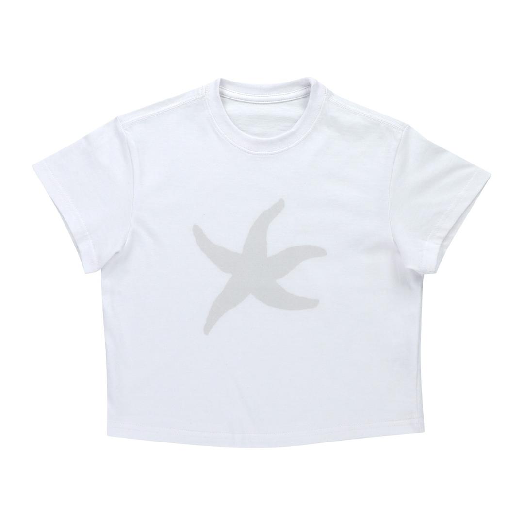 TCM starfish logo crop T (white)
