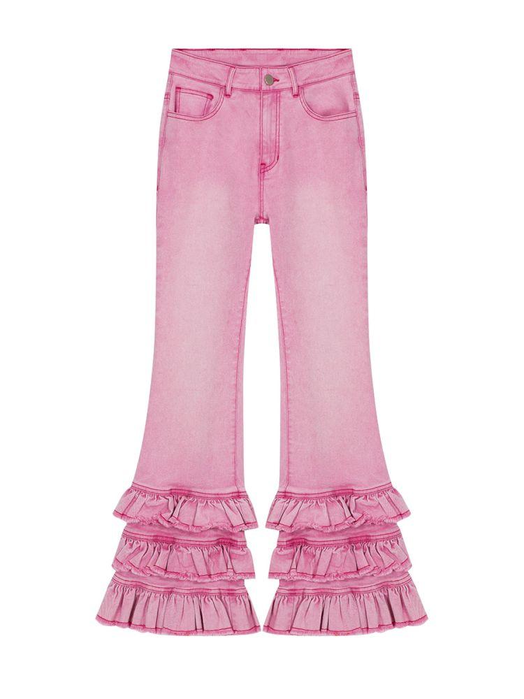 Pink Lace Flared Pants【s0000013342】