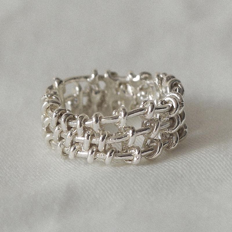 Crochet Knit Ring (3 lines)