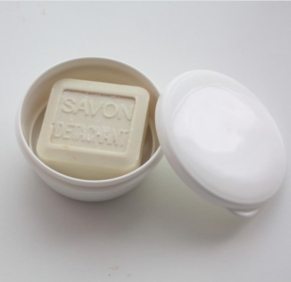 이노마타 휴대용 비누케이스 뚜껑 화이트 비누홀더 원형