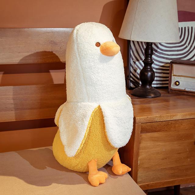 Funny Banana Duck Stuffed Plush Toy - White / 50cm