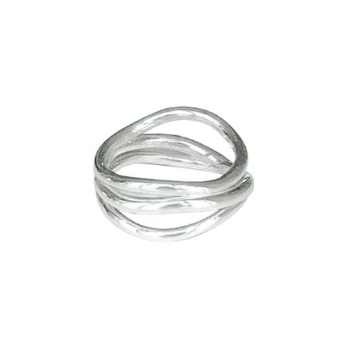 triple waves Ring _ 1 (silver / gold)