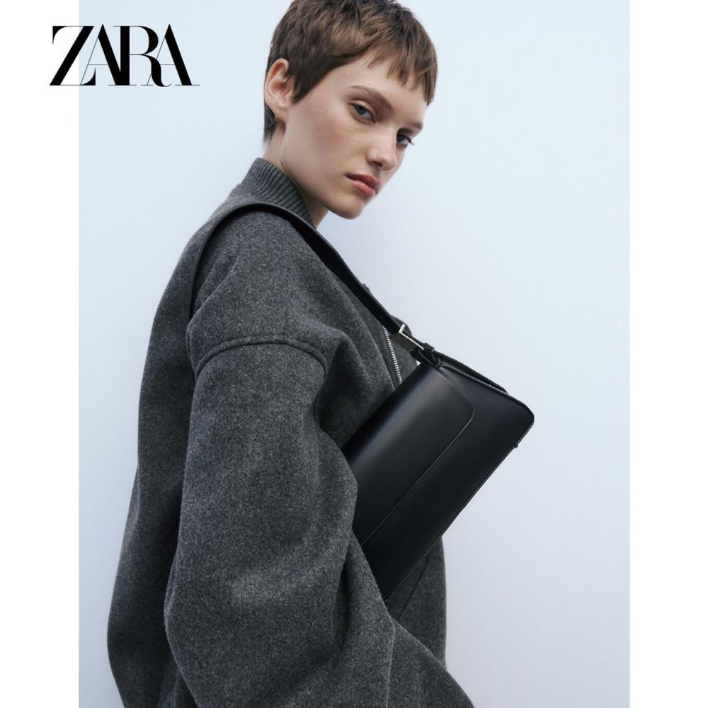 자라 미니멀 플랩 숄더백 와이드스트랩 버클 핸드백 여성 가방 블랙 실버 ZARA
