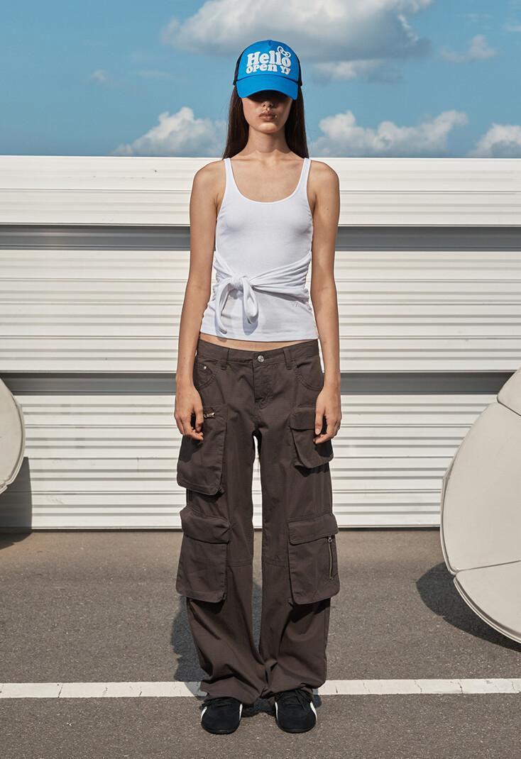 CARGO POCKET PANTS, CHARCOAL