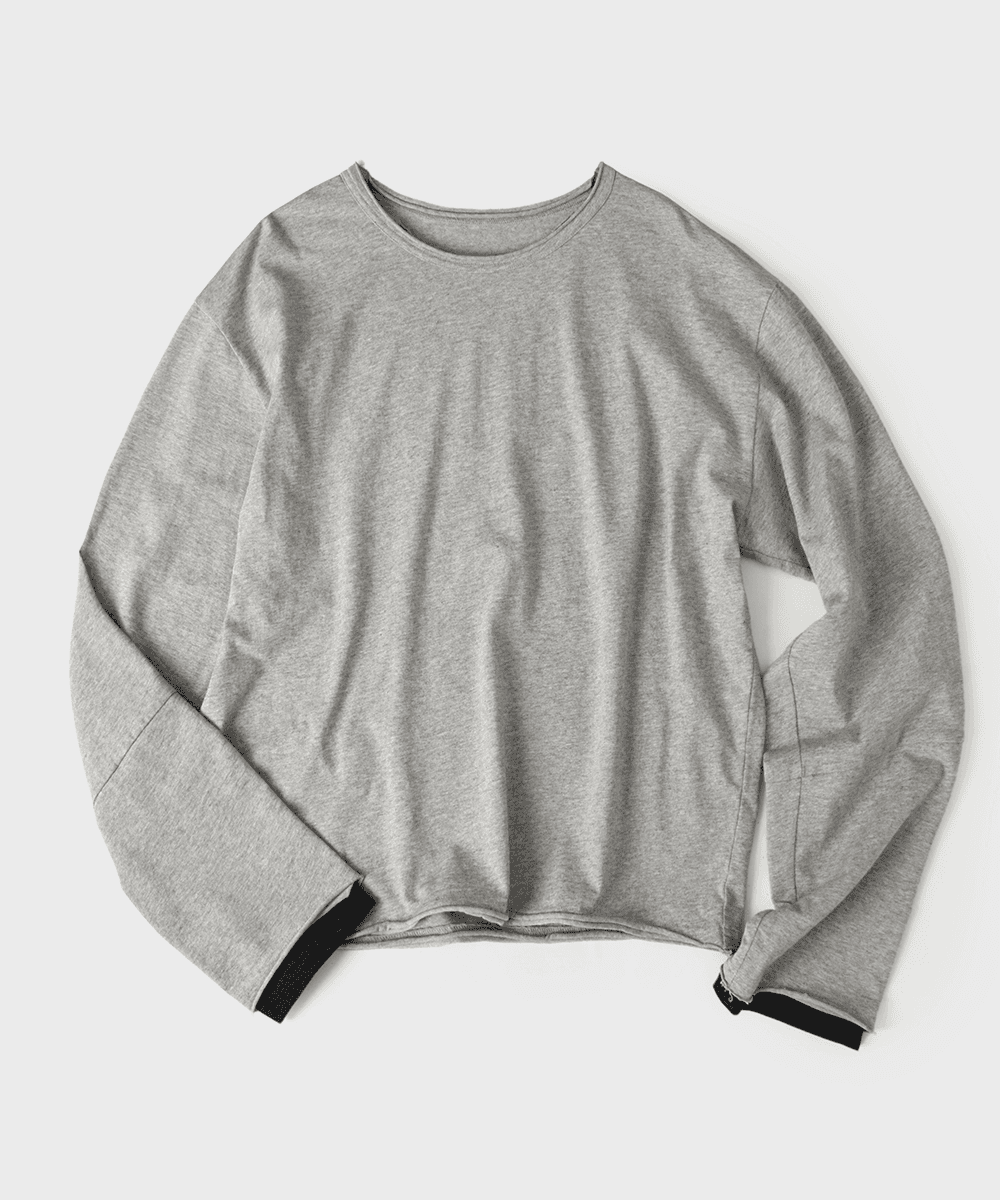 Layered Cuffs Long Sleeve[Melange Grey]