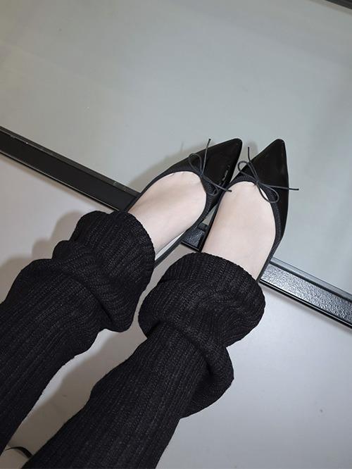 STILETTO RIBBON FLAT SHOES, 3color