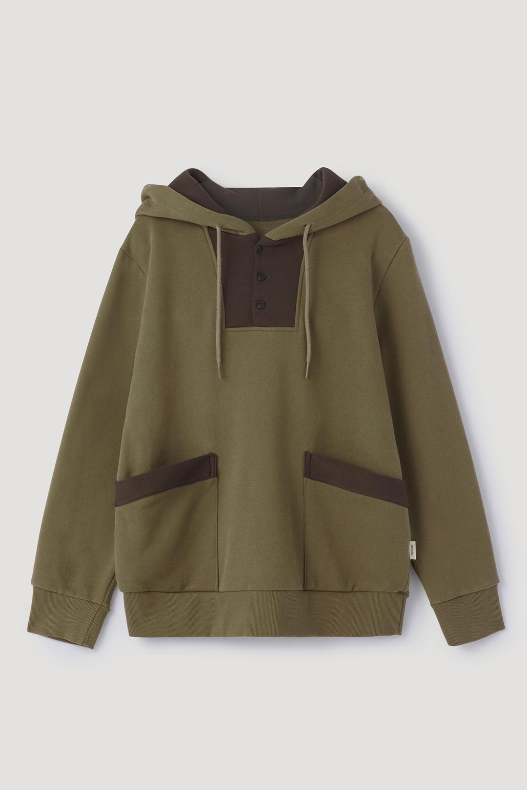 BUTTON HOODIE WOOD