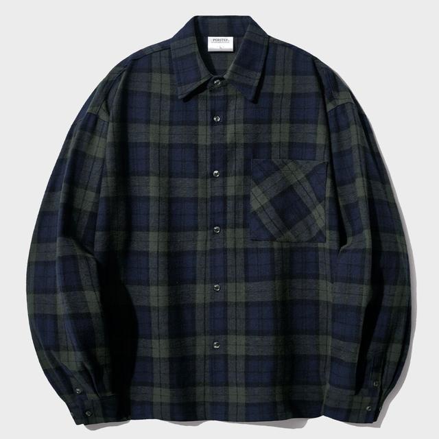 하울링 체크셔츠 네이비 SMLS4450