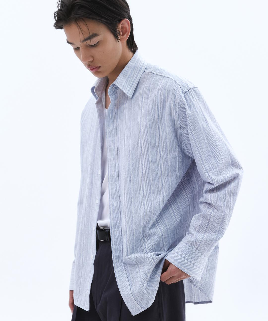 CLASH BLUE STRIPE SHIRT_LIGHT BLUE