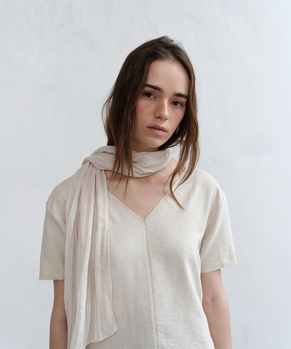[3월 30일 예약배송] [2nd REORDER] SHEER PLEATS SCARF [BEIGE]