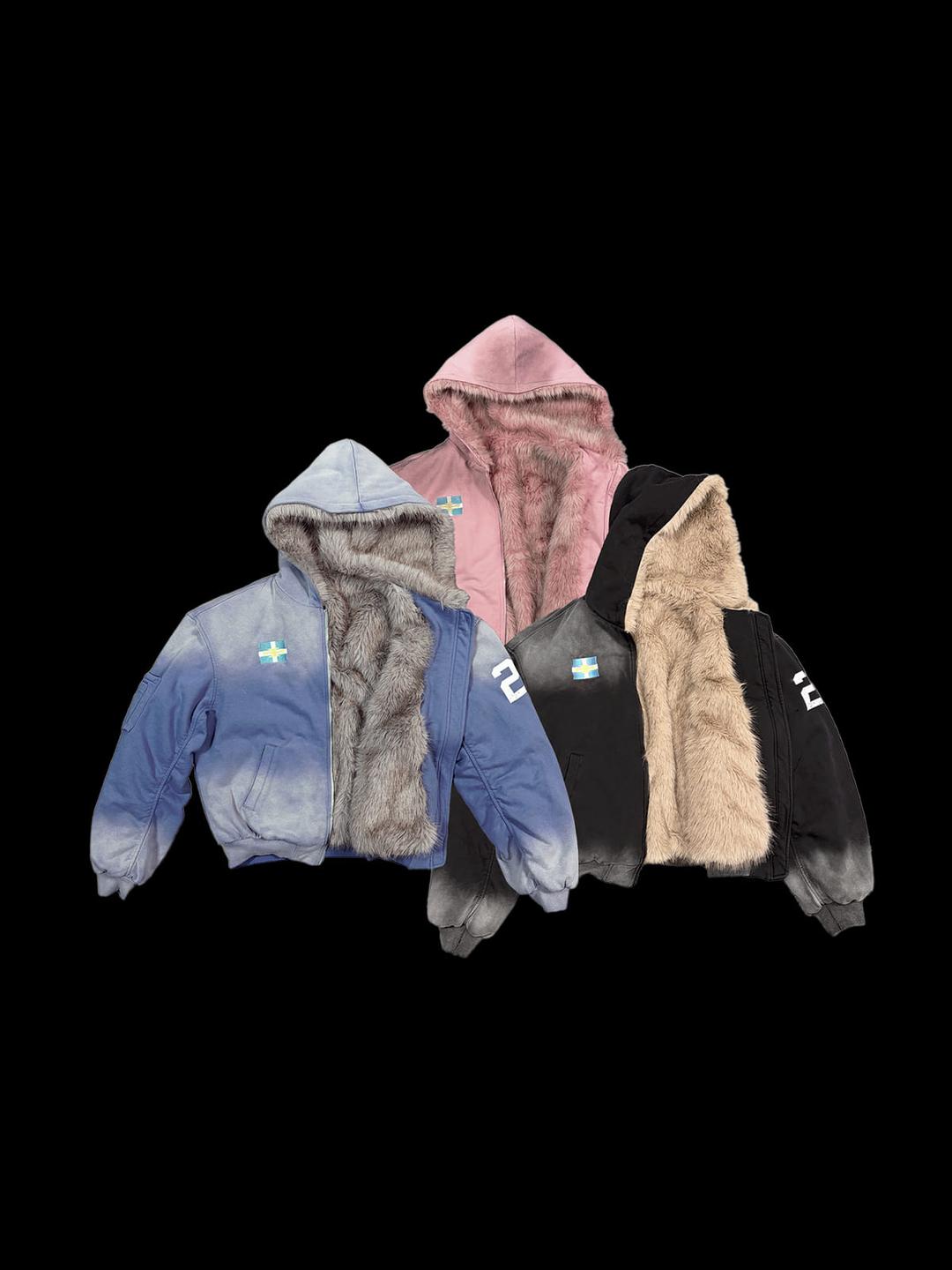 KC! fur hooded padding_3 color