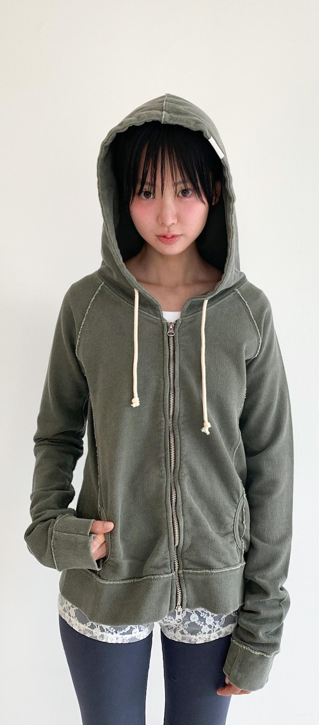 [fe.3] washed lily hoodie (khaki)