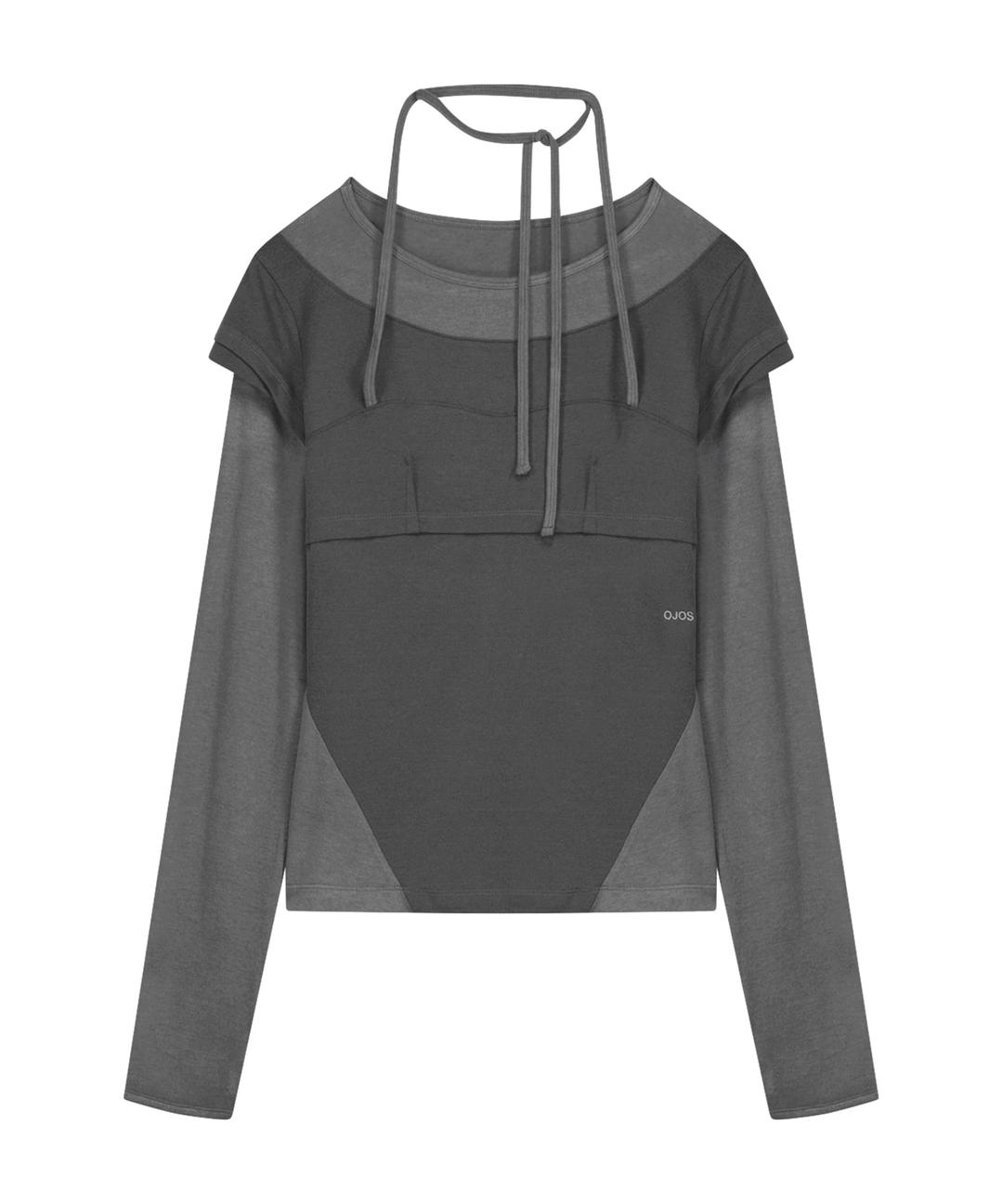 Halter Strap Long Sleeve / Grey