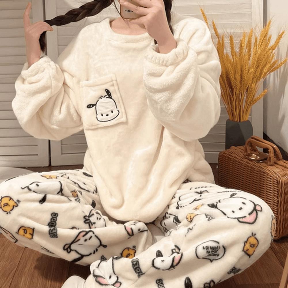 키티 포차코 맨투맨 수면잠옷 파자마 홈웨어 세트