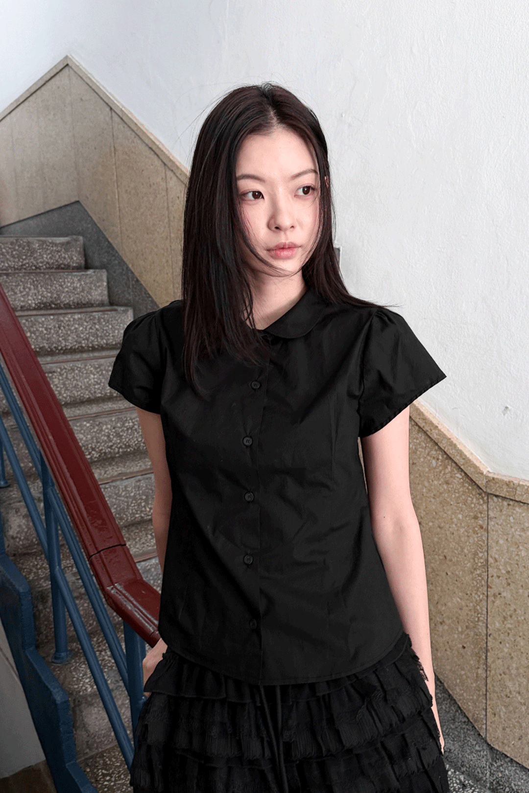 우화 ROUND COLLAR PUFF SHIRT