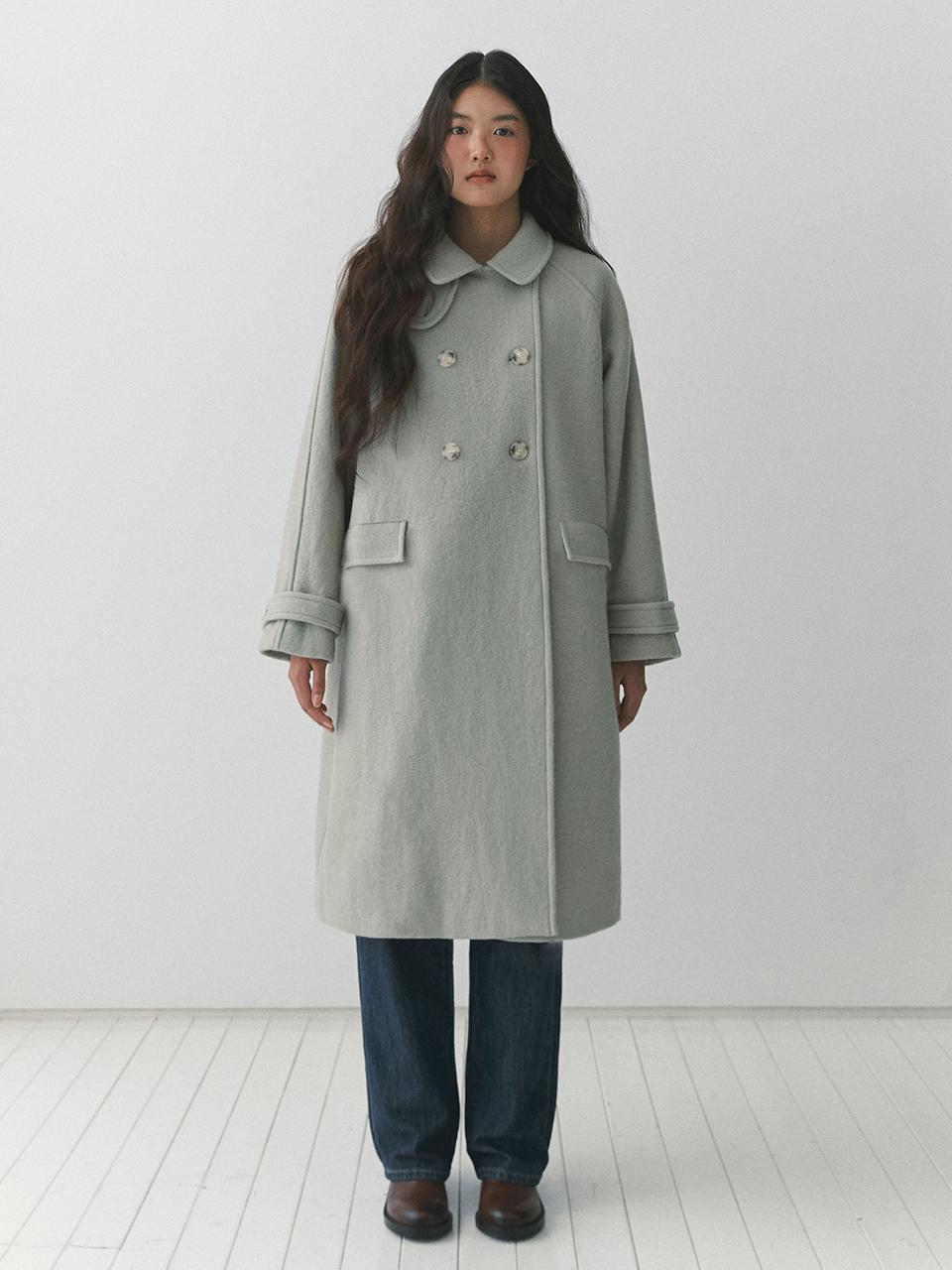 [3차] 소프트 더블 버튼 발마칸 코트_민트