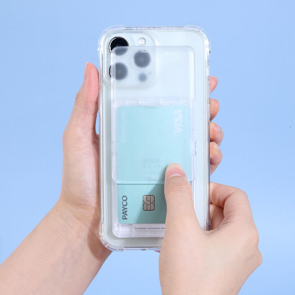 핸드폰 부착형 슬라이더 카드 수납 케이스_매트클리어