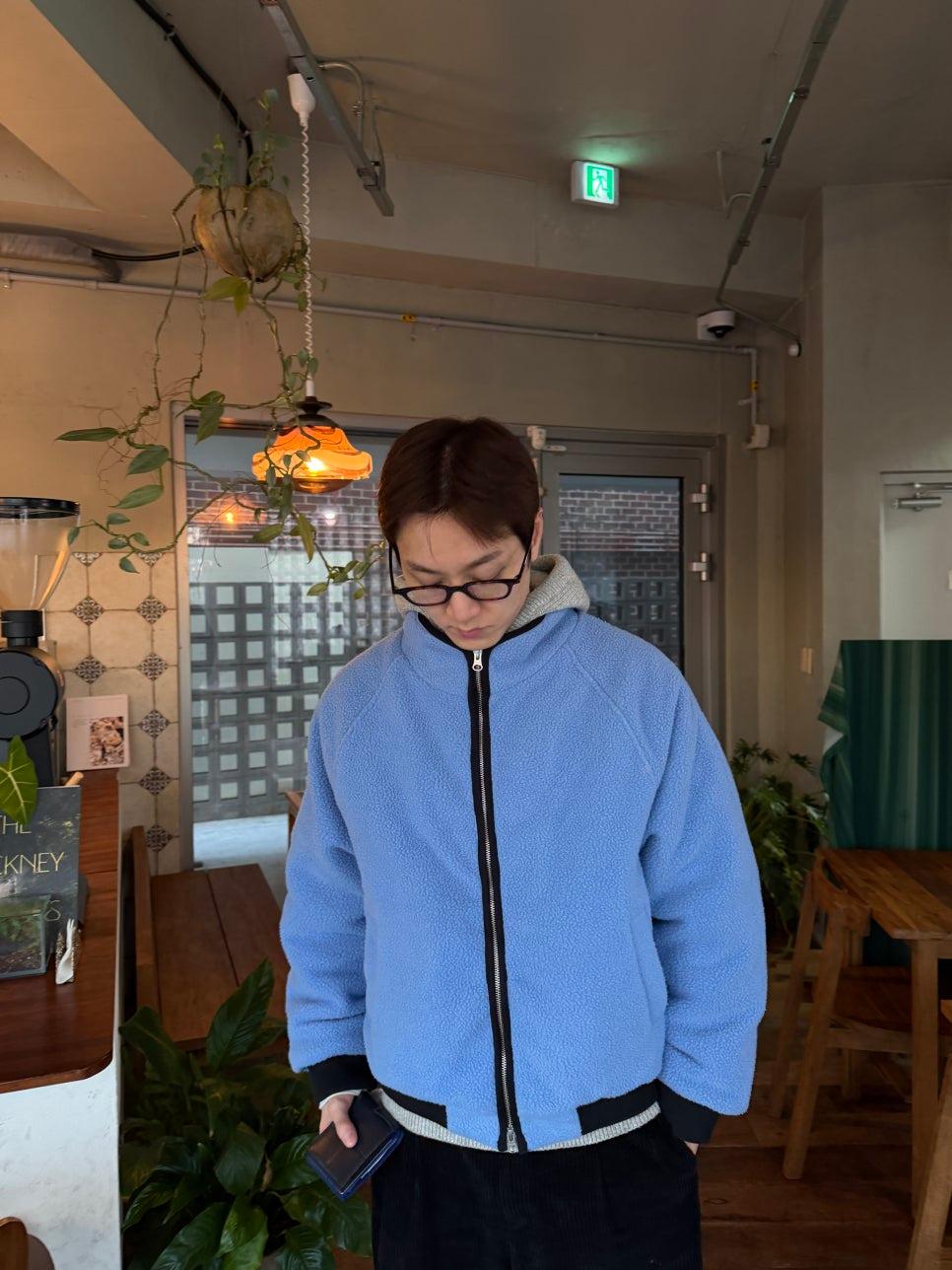 Fleece heavy blouson jk (soft blue)