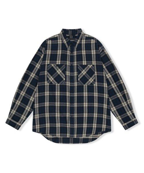 Flannel Check Shirt Navy