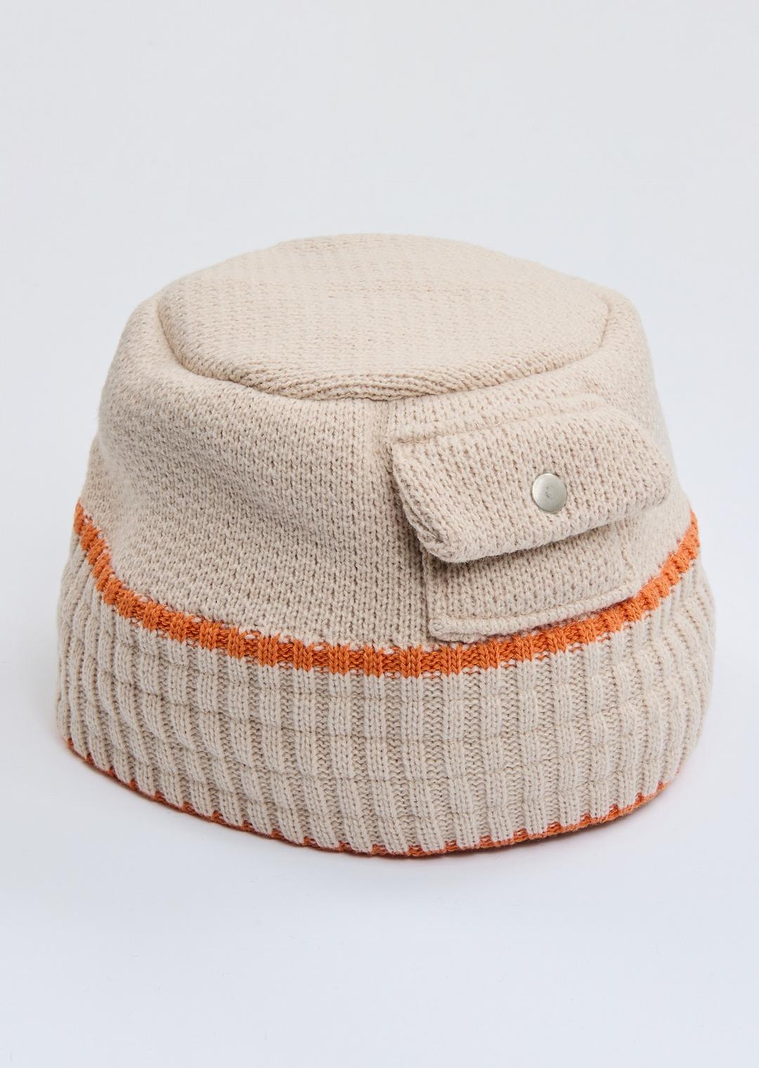 knit pocket bucket hat (BEIGE)