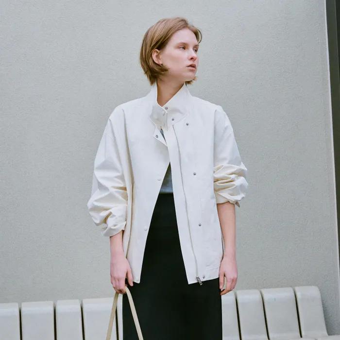 [2차 리오더] 오버사이즈 코튼 블루종 점퍼 크림