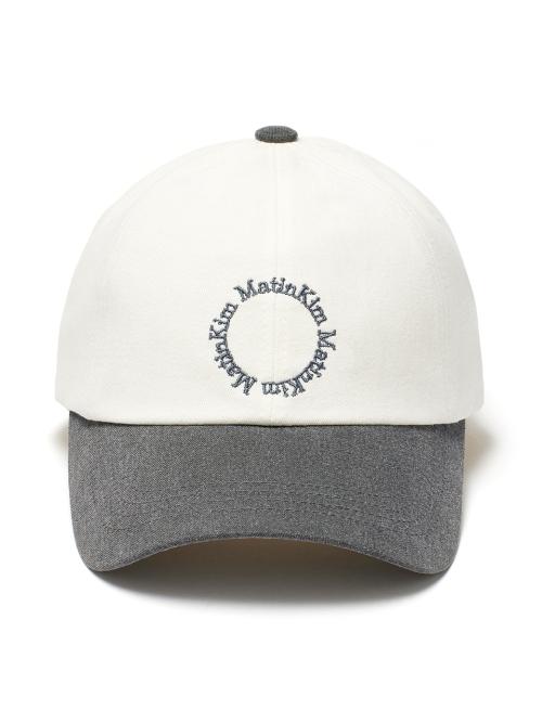 TWO TONE CIRCLE LOGO BALL CAP IN GREY