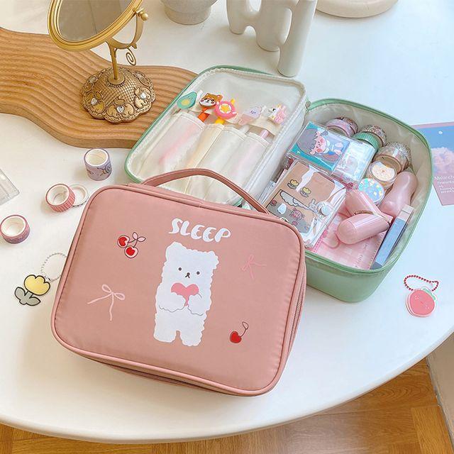 애니멀 다용도 빅 파우치 필통 화장품 여행용 문구 정리함 브러쉬 보관 지퍼 수납