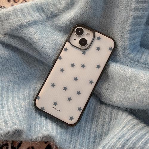 (+맥세이프) 스타트윙클니트 에폭시범퍼 케이스 (블루그레이) - 아이폰/갤럭시