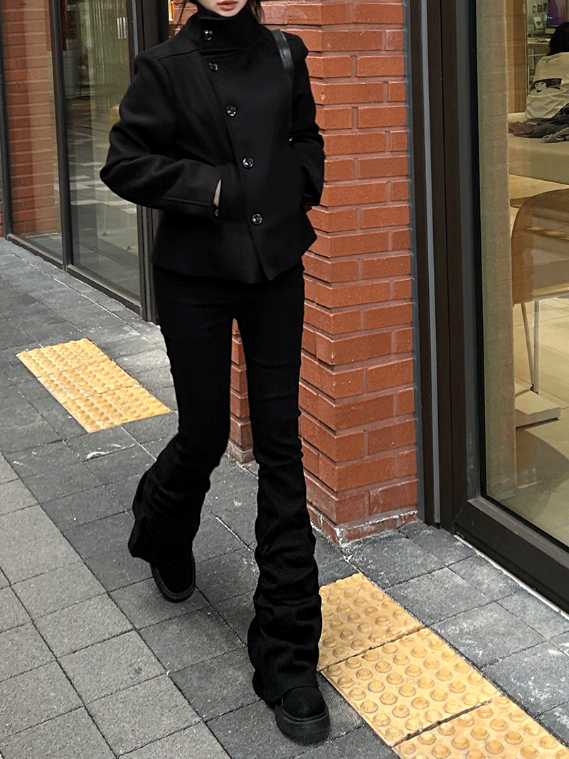 [당일출고🖤] 롱 레그 셔링 실루엣 팬츠 *2차리오더