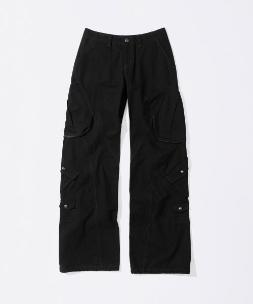 Washed Cargo Pants Black