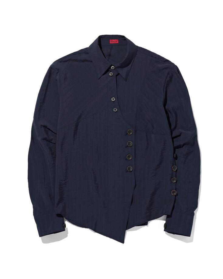 CURVED PLACKET SHIRT - NAVY