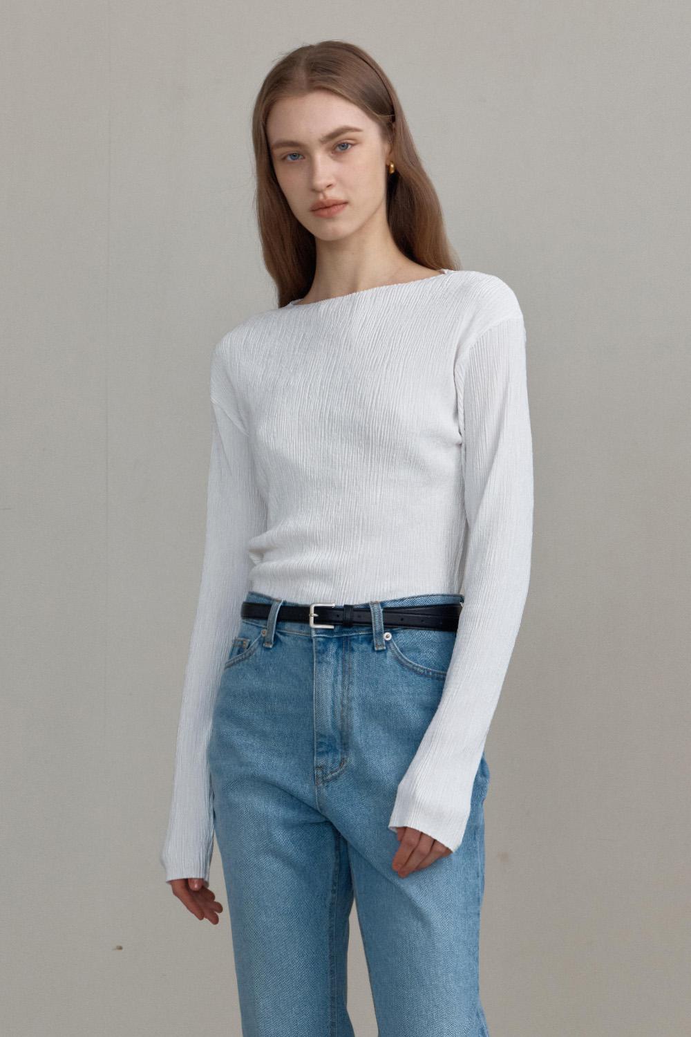 Pleats Cutting Top_White