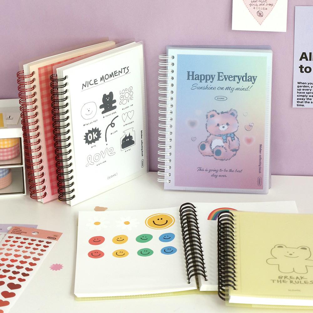 아이코닉 이형지 스티커북 (양면 다꾸 보관 바인더 꾸미기 데코 스꾸)