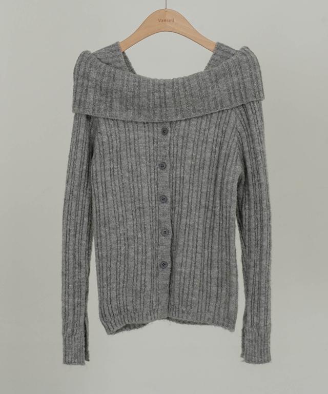 반셀 [3컬러/여리핏] 세미 오프숄더 골지 니트 긴팔티셔츠 긴팔니트 니트가디건 골지니트 하객룩 데일리룩 데이트룩