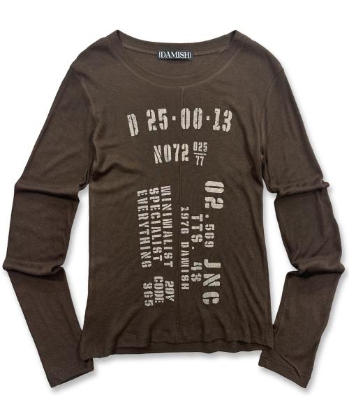 스텐실 넘버링 롱슬리브_브라운