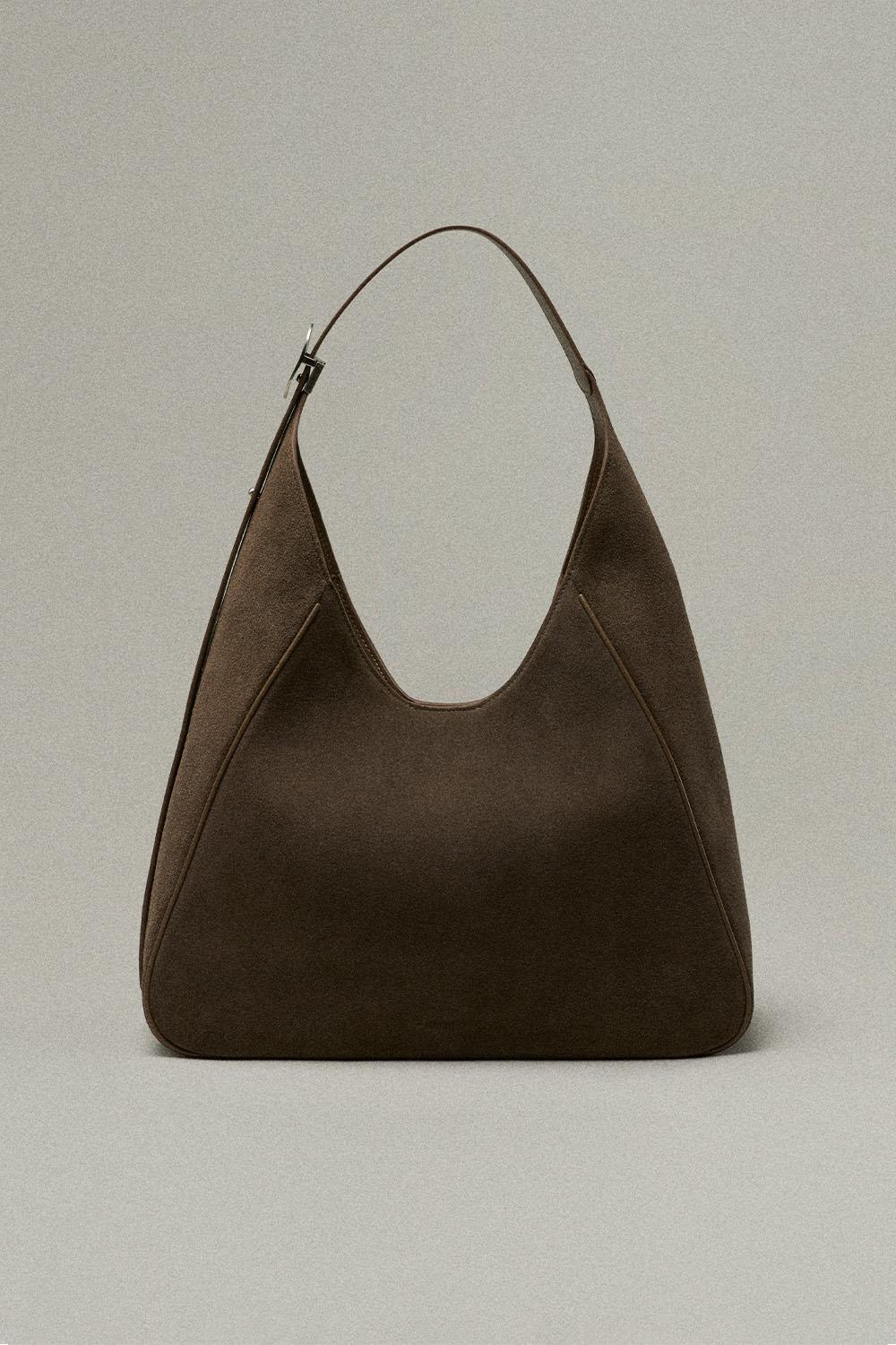 Plaque Hobo Bag Suede Olive 플라크 호보백 스웨이드 올리브