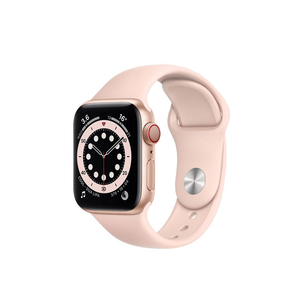 [최대10%혜택] Apple 애플워치 6 44mm 셀룰러 골드 알루미늄 케이스 핑크샌드 스포츠 밴드 (MG2D3KH/A)