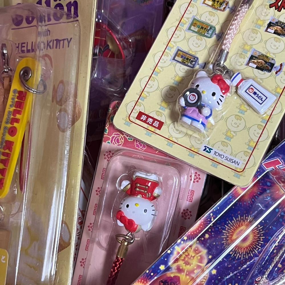 박스형 고전 키티 줄 스트랩 휴대폰 다이어리 키링 액세서리