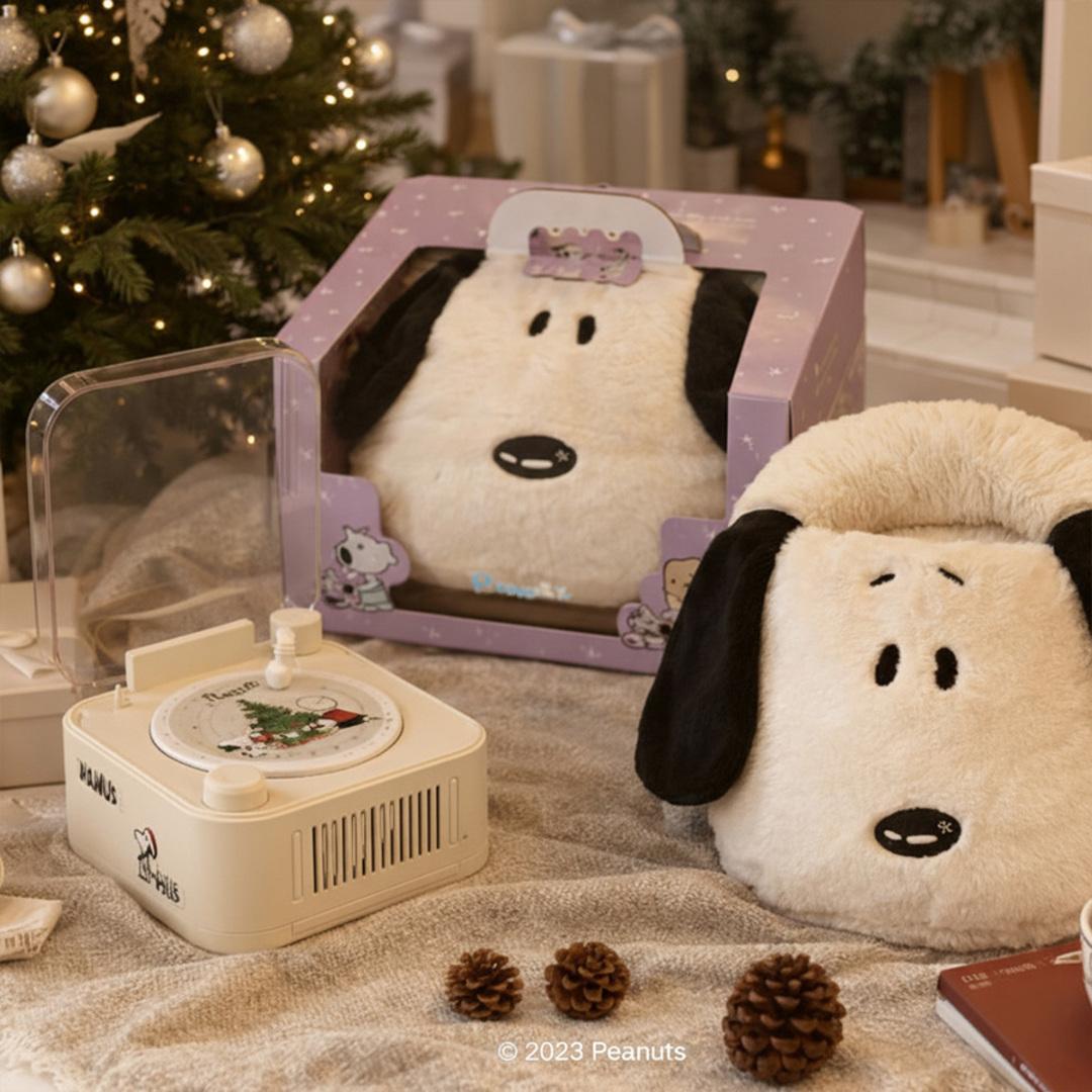[피너츠 정품 기획] 스누피 한정판, 홀리데이 스누피 블루투스 턴테이블 & 3단계 온열 발난로