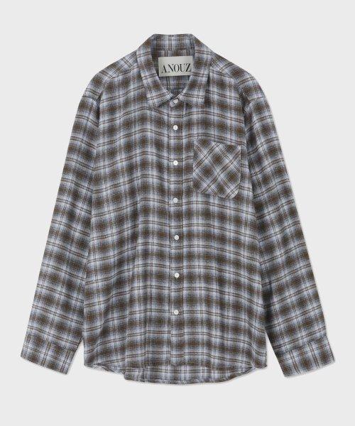 옴브레 체크 셔츠 Brown