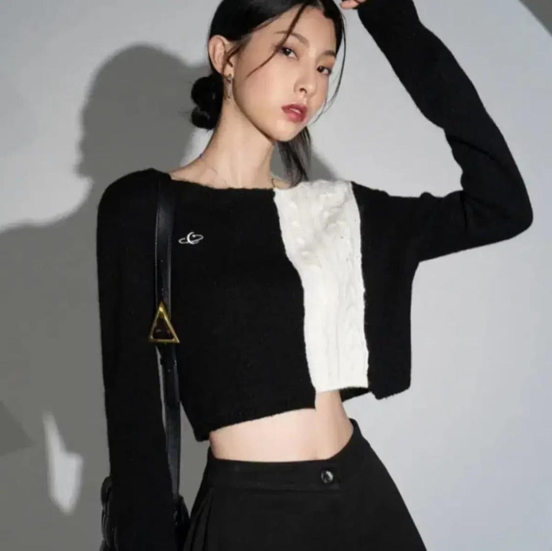 어반드레스 니트 / 크롭니트 / 배색니트 / 크롭니트 / 무신사 | 후루츠패밀리