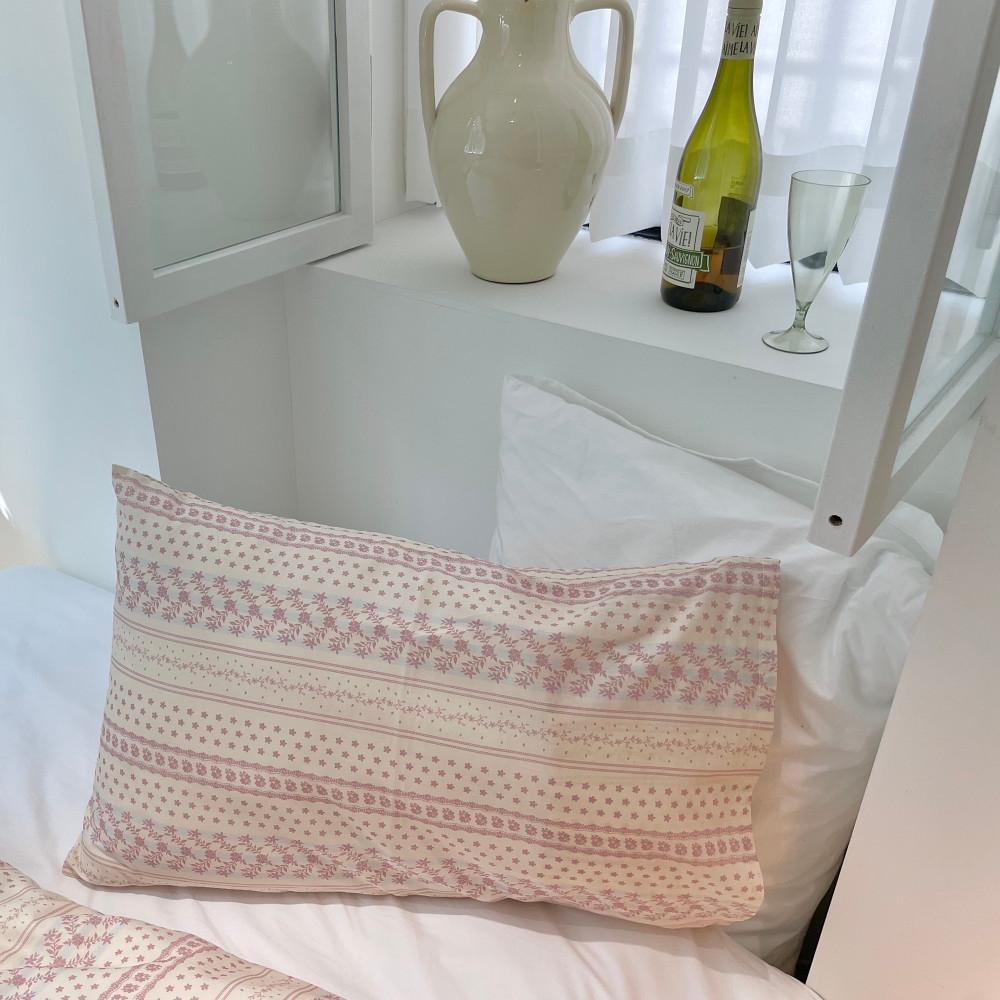 atelier pillow cover (lilac) 베개커버 퍼플 핑크 플라워 빈티지 에스닉