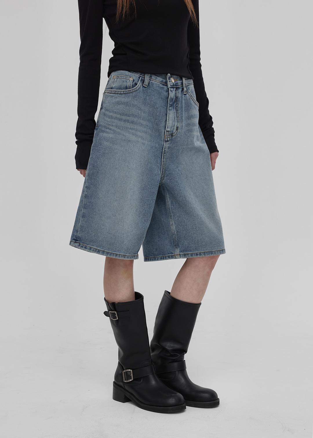 블랙업 [1천장판매] [B-DENIM] WASHING HALF PANTS 023