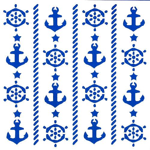 스탠실 도안-닻과키 A-08-082