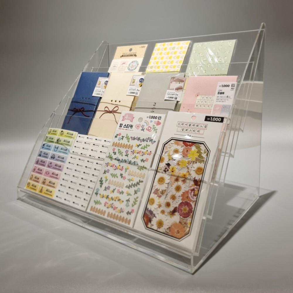 아크릴 스티커 팜플렛 리플렛 엽서 봉투 5단 진열대