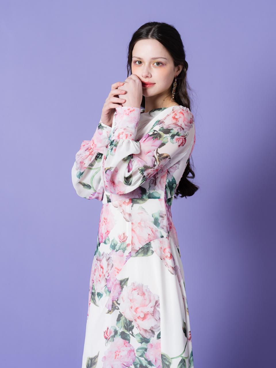 Flower Draping Dress
