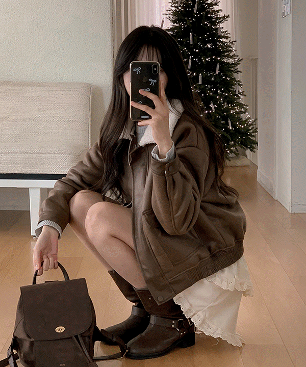 쇼퍼랜드 [기획][한 겨울 아우터]노스 윈터 덤블 카라 레더 무스탕 자켓 숏 코트 (3color)