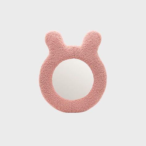 FLUFFY CUSHION MIRROR RABBIT - PINK