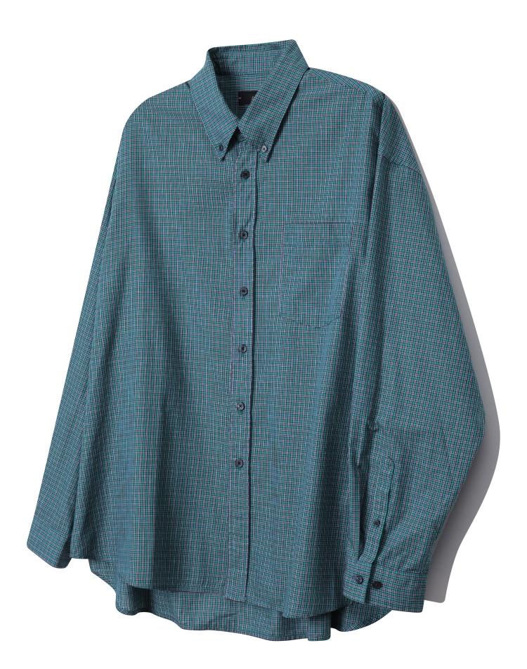 대디 체크 셔츠 터콰이즈블루 IESH3F103T2