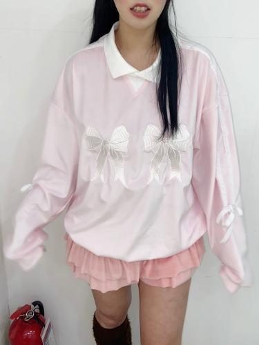 saint ribbon loose kara sweatshirt